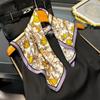 53cm Square Scarf 100% Pure Real Silk Scarves for Women Foulard Fashion 2025 Floral Brand Print Shawls Hijab Bandana Headband