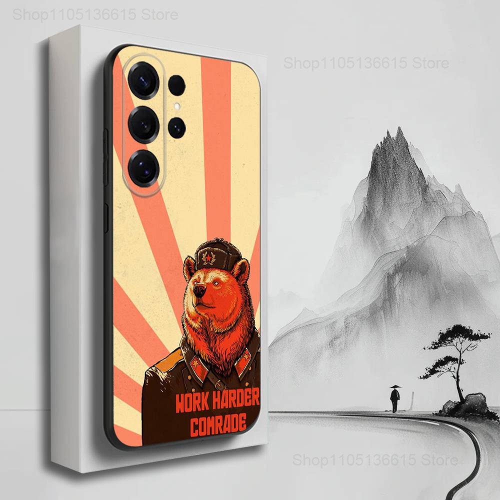 Great USSR Russian Banner Phone Case For Samsung S25,S24,S23,S22,S21,S20,S10,S9,Ultra,Plus,Lite,FE,Soft Silicone Black Cover