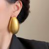French Retro Hong Kong Style Exaggerated Frosted Water Droplet Earrings for Women, New High-end, Light Luxury, Unique Earrings