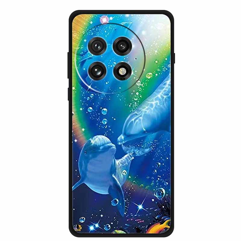 For OnePlus 13 5G Case Colorful Splicing Cartoon Soft Silicone Black Cover For OnePlus 13R 5G Fashion Capa 1+13 Protective Funda