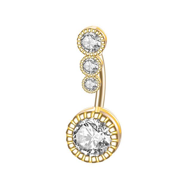 

Кольцо в пупок Amazon Простое из нержавеющей стали с инкрустированным бриллиантом Пирсинг Ювелирные изделия Штанга для пупка Высококлассная легкая роскошь золотой