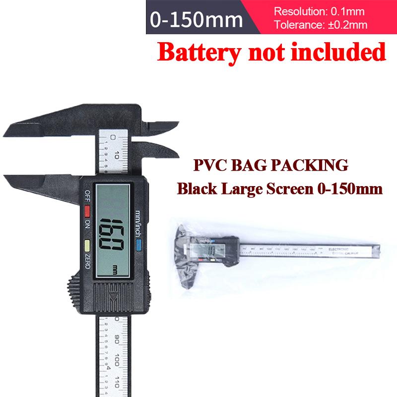 0-100mm 0-150mm Electronic Digital Caliper Carbon Fibre Vernier Calipers Plastic Gauge Micrometer Ruler Measuring Tools