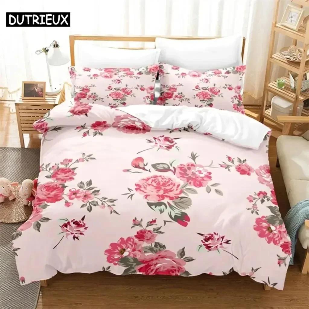 Luxury New 3D Print Flowers Comfortable Duvet Quilt Cover Pillowcase Bedding Set Children Bedroom Decoration Home Textile