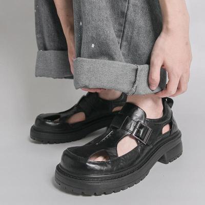 Herren Sommersandalen, lässig, geschlossene Zehenpartie, perforiert - Outdoor Business Schnallendesign