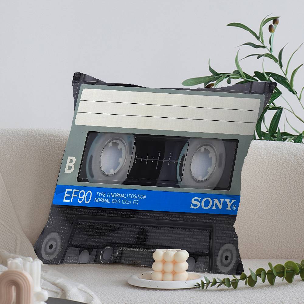 Retro Kassett Musikband Kuddfodral Örngott Klädsel Soffa Slängkudde Heminredning Kuddfodral