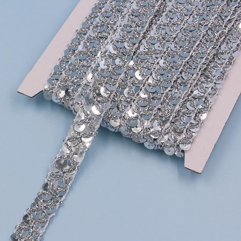 30 Meter Sequin Lace Trim 1.5cm Width Braided Band Decoration Ribbons DIY Cosplay Stage Costumes Hat Clothing Sewing Accessories