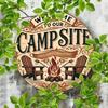 Vintage Camping Metal Sign Outdoor Welcome Plaque Rustic Tent Decor
