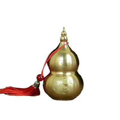 Gourd Ornament Feng Shui Brass Pot Chinese Letters Gourd Sculpture Home Decorations Unique