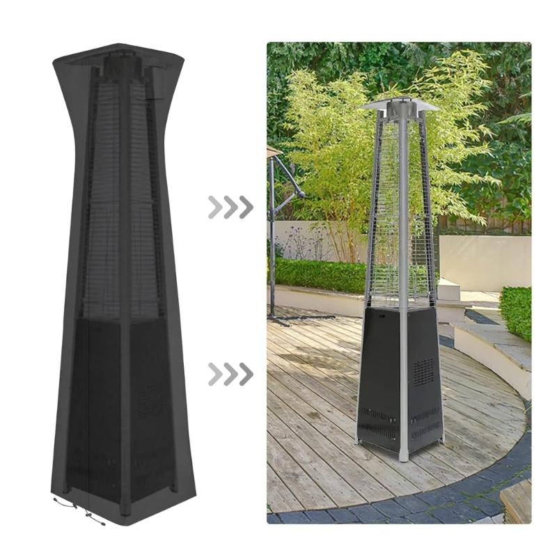 Weather Resistant Outdoor Heater Cover Protects Against Sun Rain Snow and Dust for Garden Patio Pyramid Torch Home Use