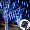 Iluminat de sărbători Lumină solară cu LED pentru duș de meteoriți Lumină șir de vacanță Decor de grădină cu zâne în aer liber Ghirlandă cu LED-uri pentru decorațiuni de Crăciun