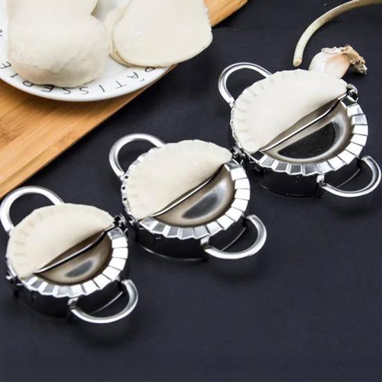 Nerezový knedlíkářský stroj na ravioli, lis na koláče, nerezový kuchyňský gadget pro rychlé skládání wontonového těsta