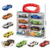 (Boxed) 1/64 Alloy Cars + Storage Box Mini Toy Set (includes 12 Cars + Layered Storage Box) Die-cast Metal, Boy's Toy, Sliding M