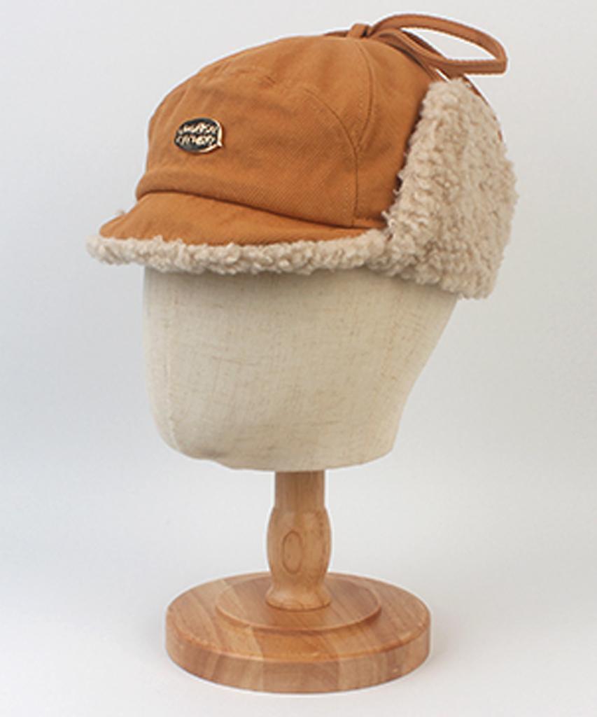 Yunibeosyeolkemiseuteuli Corduroy Beige String Earflap Cap