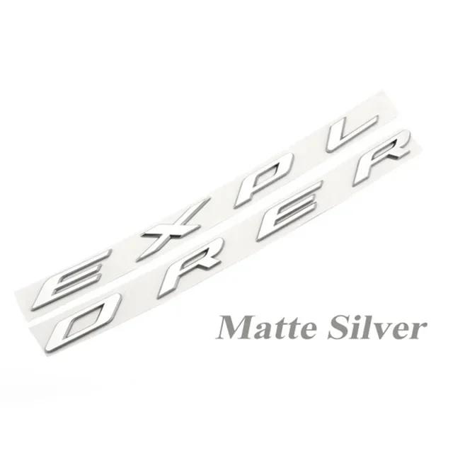 AJJ1 Chrome Black Logo Explorer Emblem Leters Car Front Hood Emblem Bonnet Bagde For Ford Explorer 4 5 6 Explorer Sticker Accessories