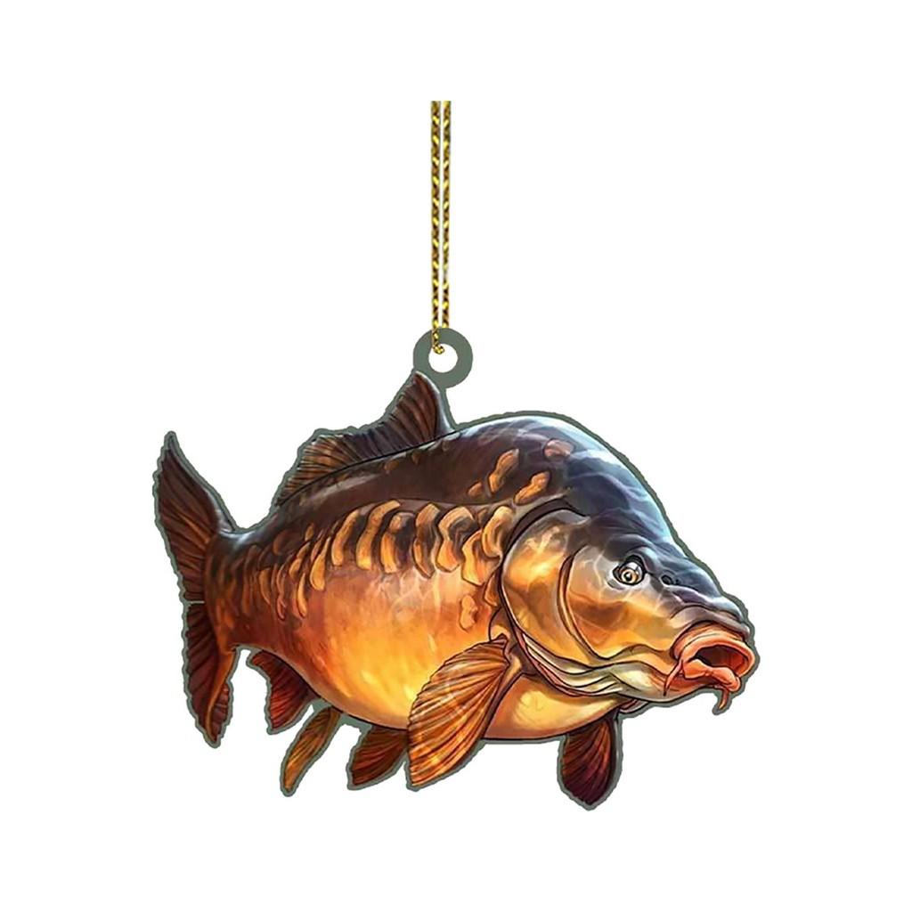 Cartoon Eyecatching Green Bass Fish Christmas Decoration For Your Vehicle Interior