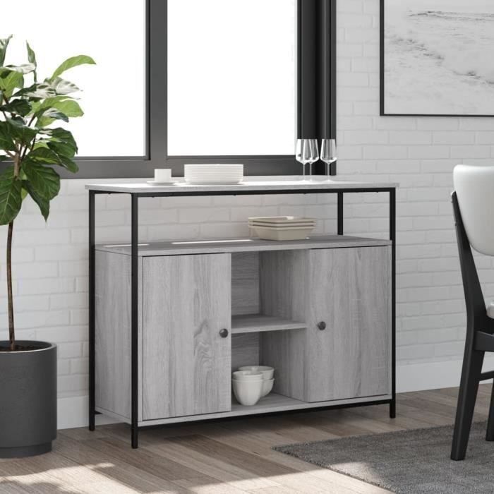 VidaXL Buffet sonoma gris 100x35x80 cm bois d'ingénierie 835502