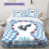 Alice Wonderland Dream Bedding Quilt Set Quilt Cover Pillowcase Home Decoration Birthday Gift (1 * Duvet Cover + 2 * Pillowcase, Without Core)