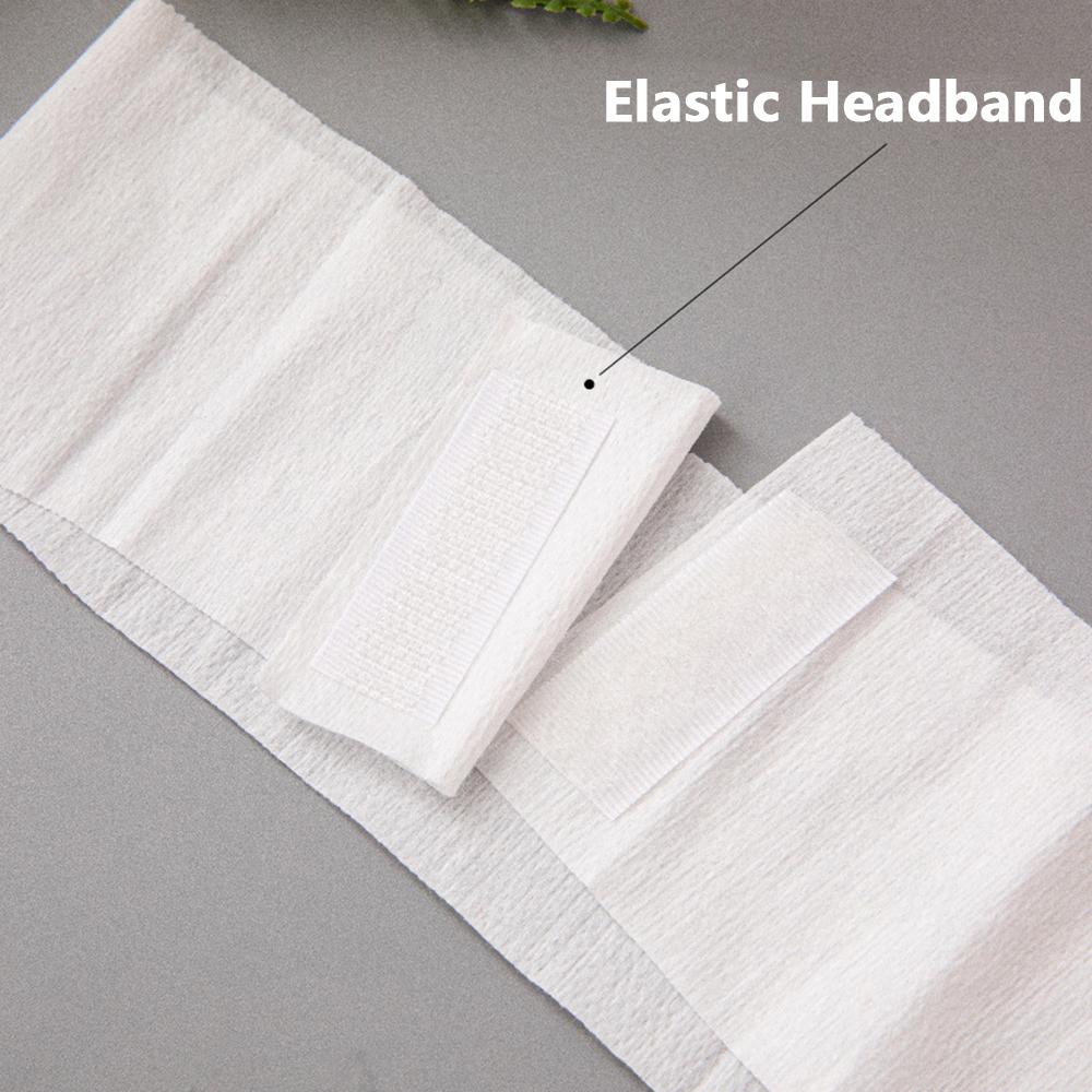 50 Pieces Disposable Spa Facial Headbands Stretch Non-Woven Soft Skin Care Hair Band with Convenient Closure for Women Girls