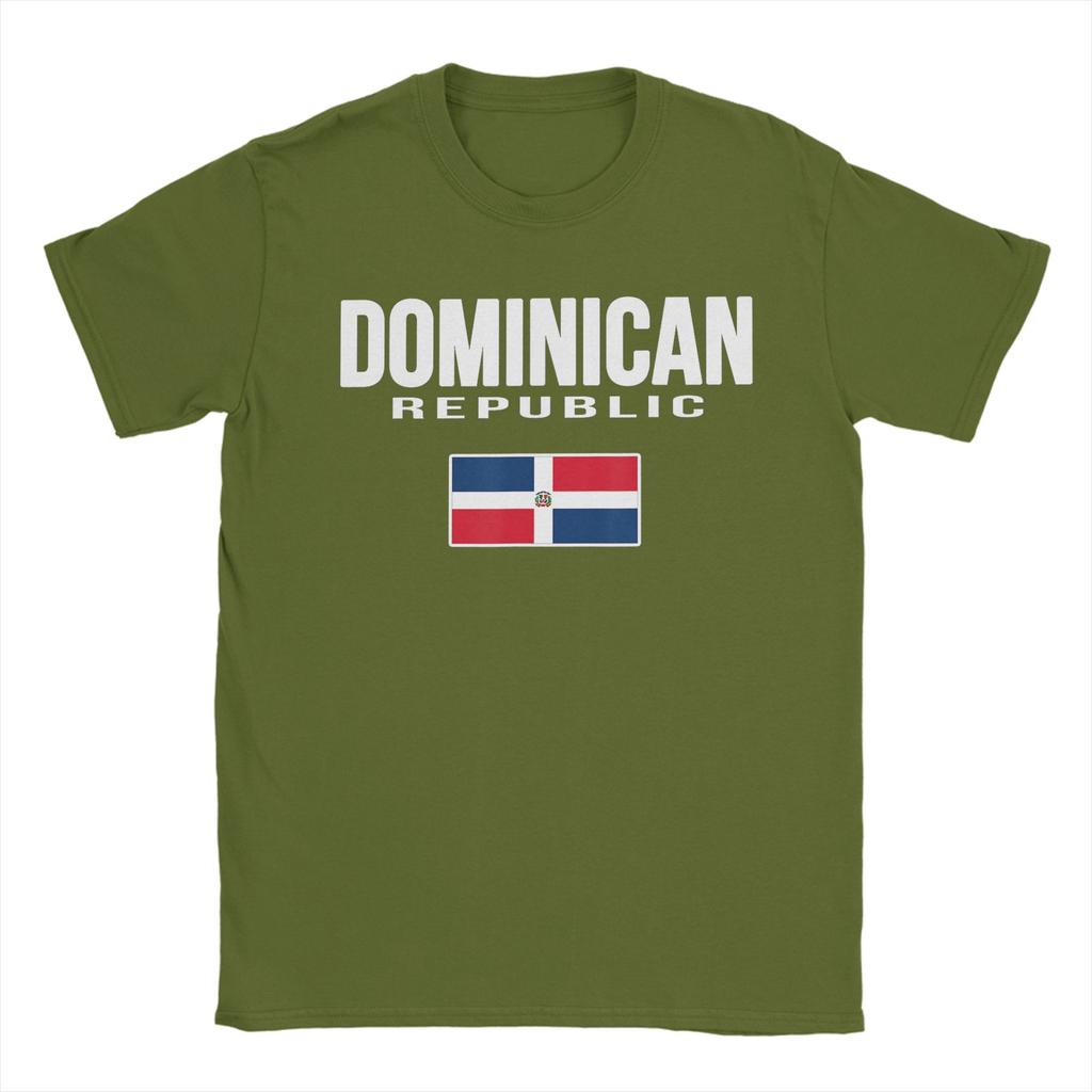 Vintage T-shirt Sommar DR Dominikanska Republikens Flagga República Dominicana Souvenir T-shirts för Unisex Större Storlekar Kortärmade T-shirts