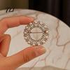 Elegant Clothing Jewelry Faux Pearl Rhinestone Ring Brooch, Hollow Circle Alloy Lapel Pin, Decoration Pin Sweater Cardigan Coat Suits Accessories,