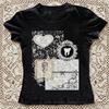 90s Letter Tees Tops Aesthetic Streetwear Print Casual T-shirts Gothic Punk Printing Slim Tees Emo Girls Fairy Print Tees Tops