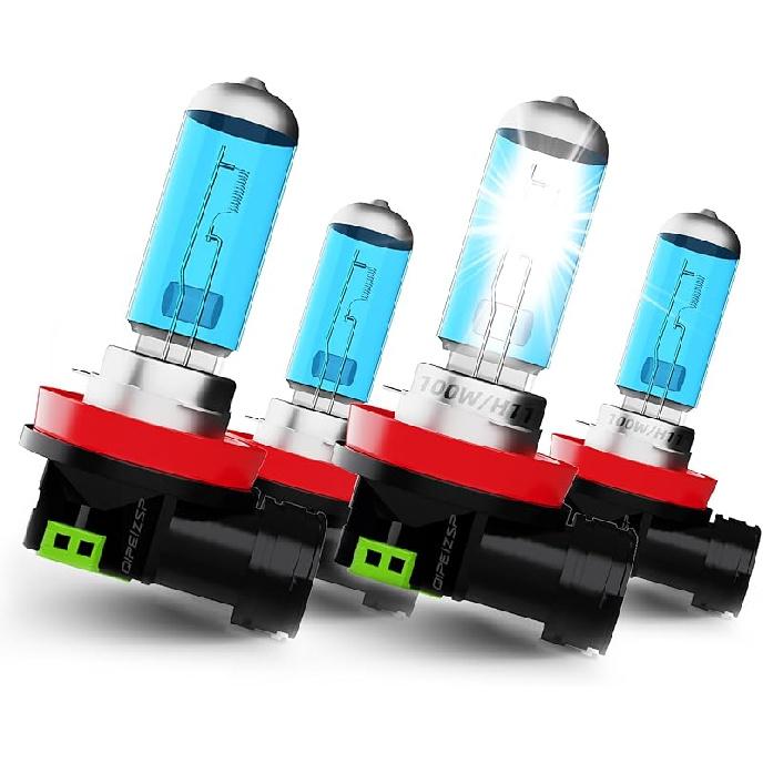 Headlight Bulbs Compatible with Ford Fusion 2006 2007 2008 2009 2011 2012 2013 2014 2015 2016 2017 2018 Halogen Lights,H7 High Beam + H11/H8/H9 Low