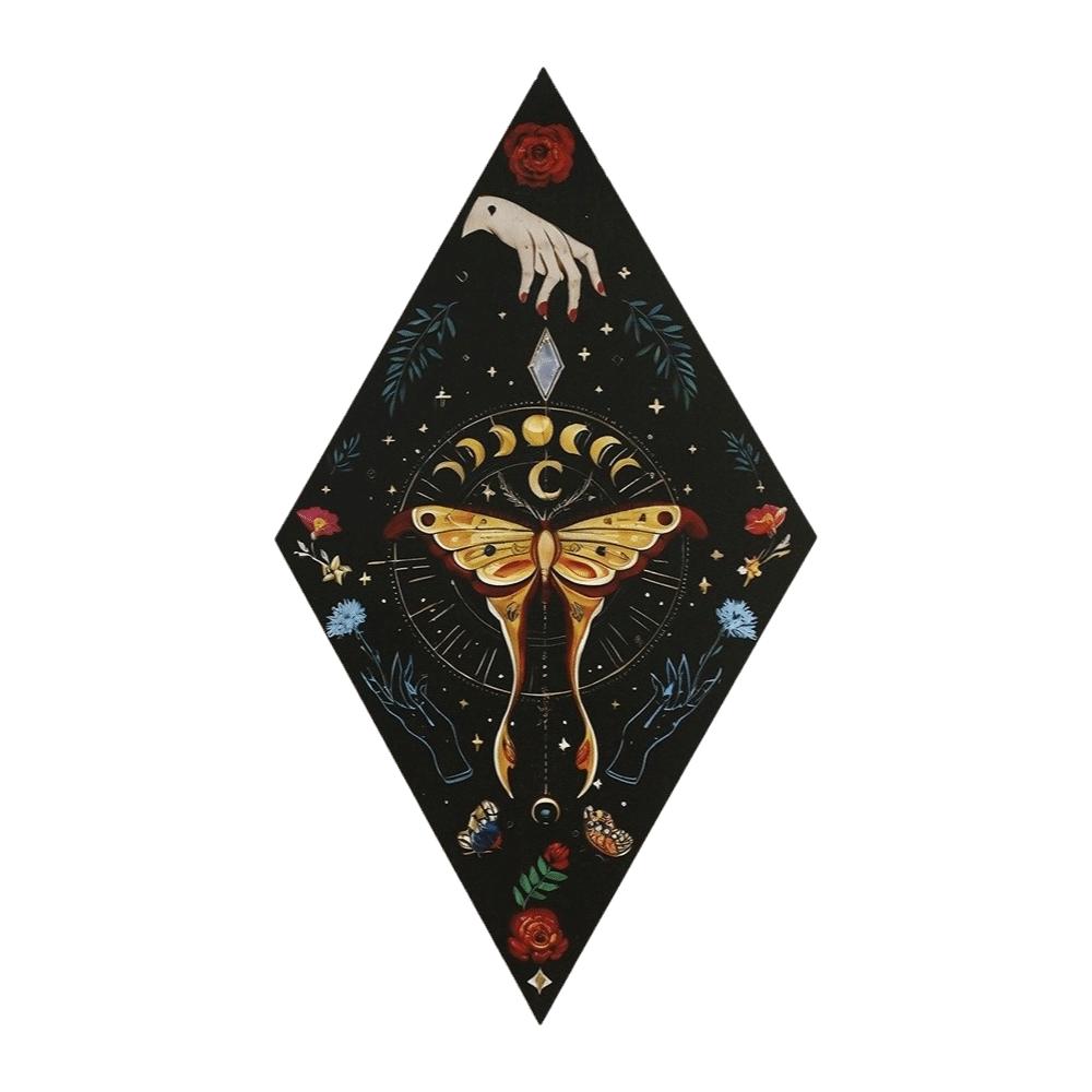 Dark Style Wooden Wall Decor Sun Moon Wall Art Sign Wall Mounted Board  Gothic Style