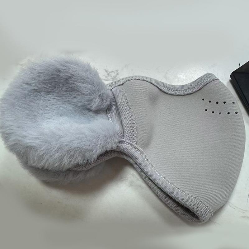 Herbst- und Winter Warme Winddichte und Staubdichte 2-in-1 Plüsch-Fahrradmaske