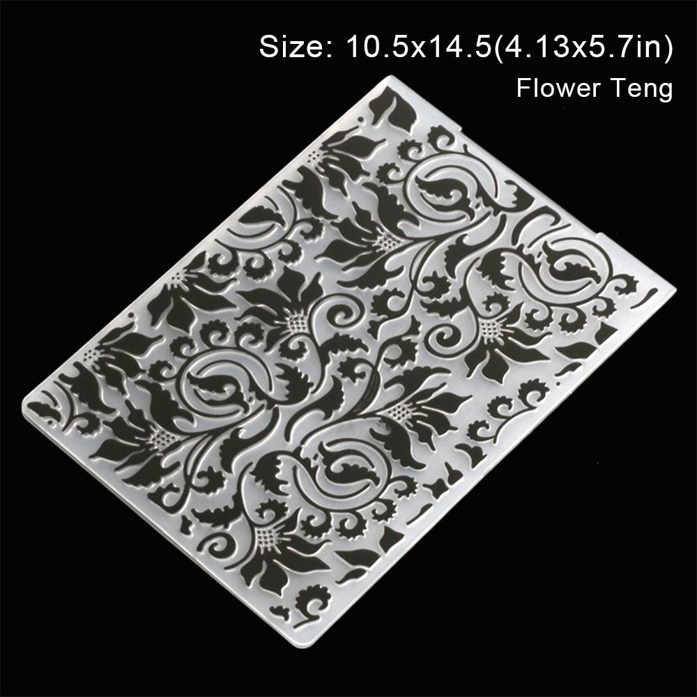 15 Styles Plastic Embossing Folder Template Molds Stamp Stencils DIY Handmade Art Craft Supplies Fondant Cake Decorating Mold