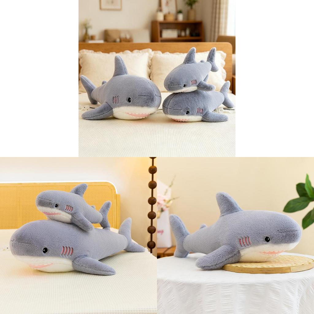 Cute Shark Plush Pillow Toy With Cartoon Design For Kids And Giftgiving