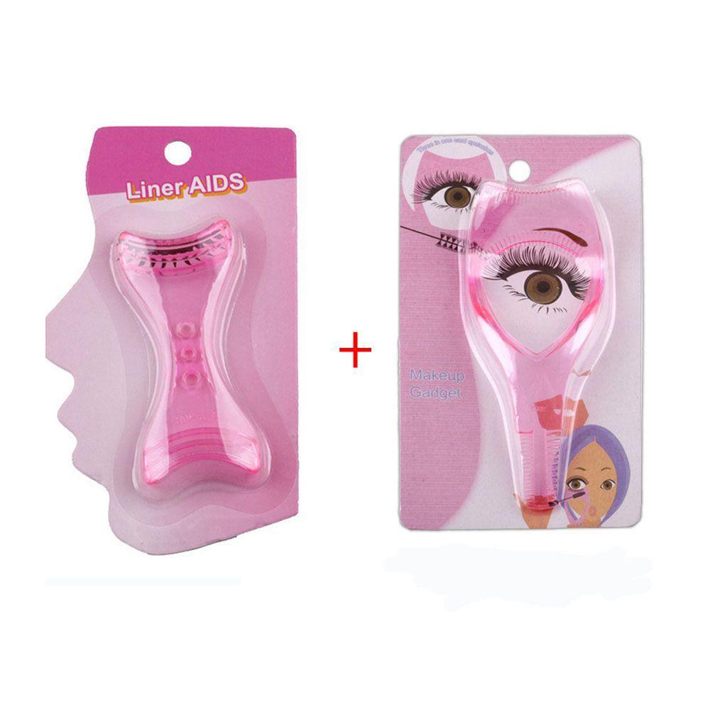

Curler False Eyelashes Comb Brush Card Extension Mascara Eyeliner Applicator Eye Makeup Tools Pink-2PCS