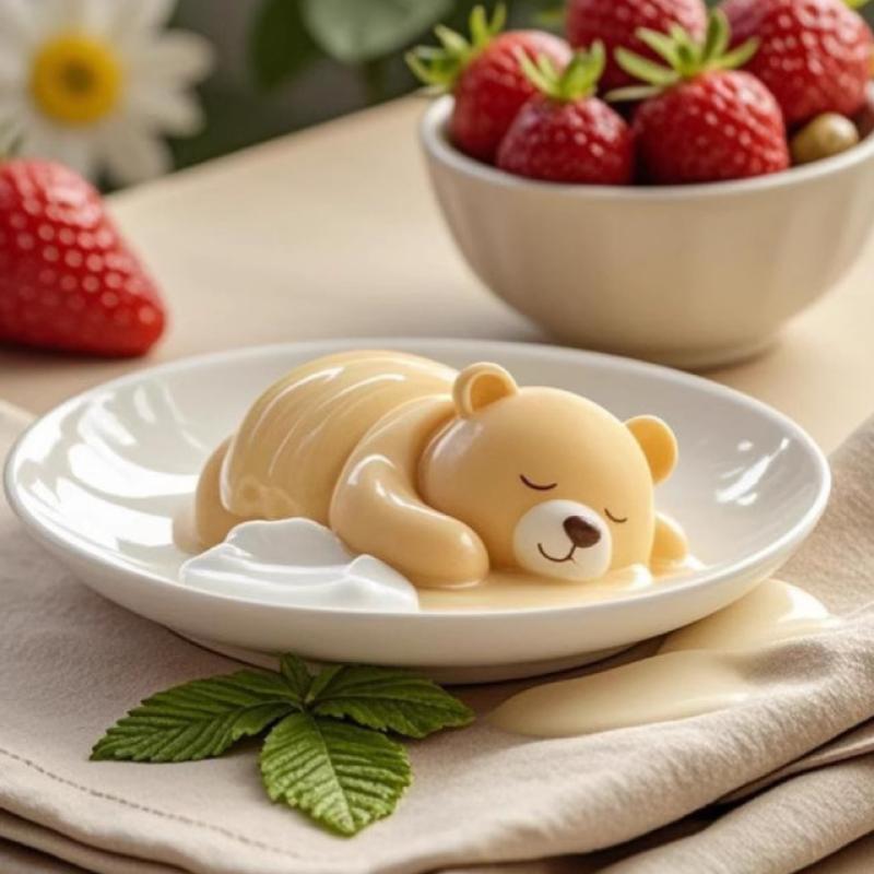 Niedlicher Bär Milch-Gelee-Form Pudding Silikonform Gelee-Schüssel Kuchen Weiß Kalt Eis Pulverform Kuchen Küchen Dekorationszubehör