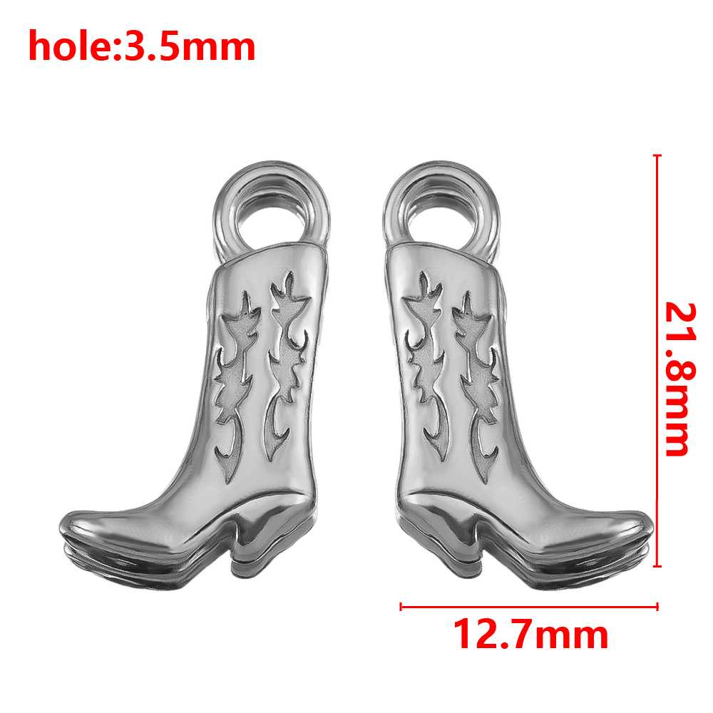 5pcs/lot Stainless Steel Gold Color PVD Plated Boots Charms Pendant DIY Necklace Bracelet Earring Jewelry Making Accessories