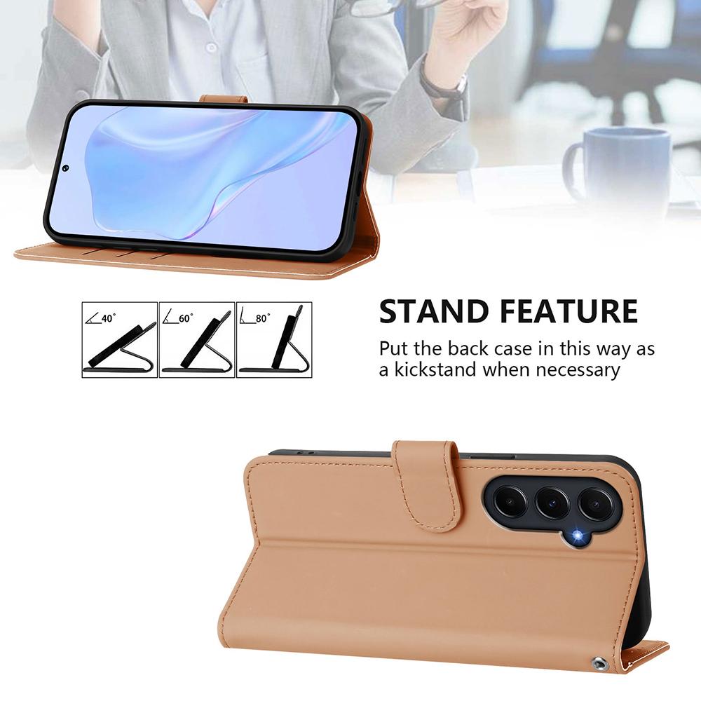 Solid Color Wallet Case for Samsung Galaxy A22 A30S A32 A42 A50 A51 A52 A70 A71 A72 A73 Kickstand Card Holder Strap Phone Cover