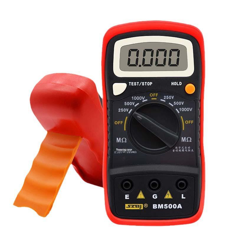 BM500A Digital Insulation Resistance Tester, 500V/1000V Portable Electronic Megohmmeter, English Version