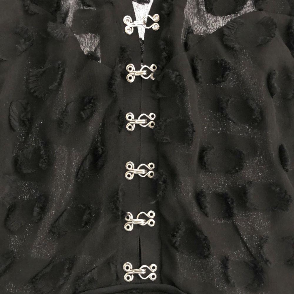 Proenza Schouler Short sleeve Long dress black fringe Women Used