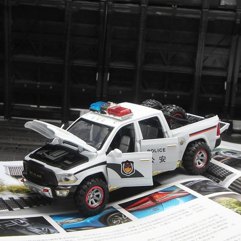 1:32 Ram Truck Polizeiauto Pickup Metall Auto Modell Fahrzeug Für Jungen Kind Kinder Spielzeug Hobbys Sammlung