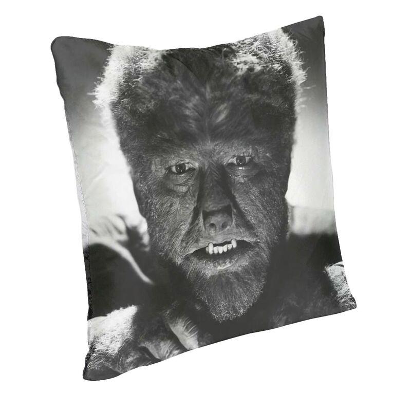 Der Wolfman-Kissenbezug, 45 x 45 cm, Samt, Halloween-Horrorfilm-Monster-Überwurf-Kissenbezug, dekorativer Sofa-Kissenbezug für Zuhause