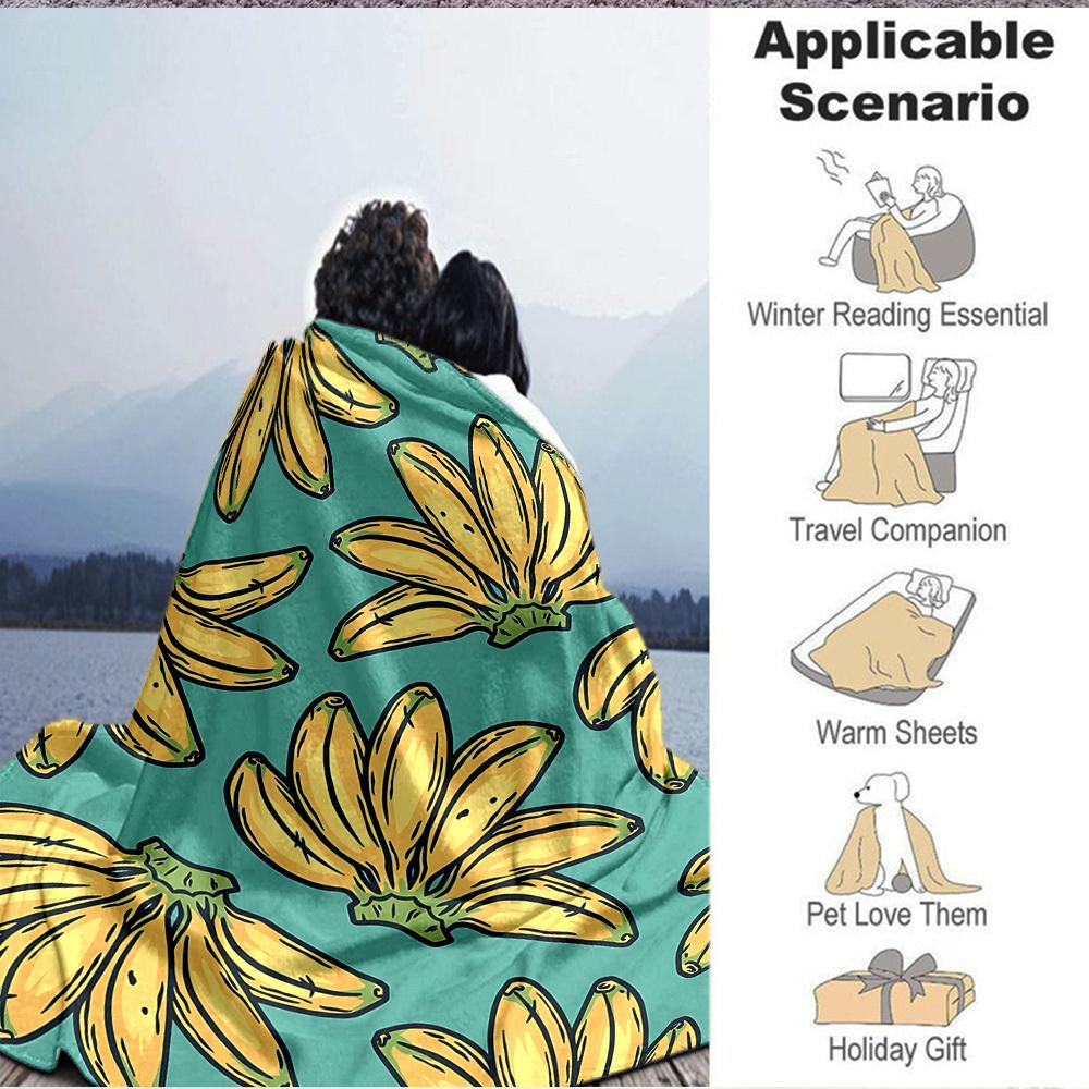 1pc Banana Pattern Blanket Warm, Cozy, And Soft, Suitable for Sofas, Beds, Cars, And Office Use.Perfect for Camping And Travel, Making It a Great Gift