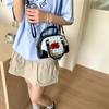 Cute Apple Handbag Bag 2025 New Large-capacity Versatile Class Commuter Backpack Plaid Small Square Bag