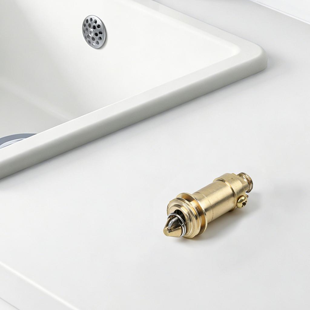 Brass Basin Sink Drain Waste with Click Clack Operation and Spring-Activated Bounce Valve for Standard Fittings