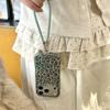 Mint Green Leopard Print Phone Case For iPhone 17 Pro 16 15 14 Pro Max with Wrist Strap Shockproof 16 17 15pro Protective Cover