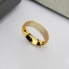 Round Full-diamond Ring, Three-color Precision Craftsmanship Version, Suitable for Gift-giving and Daily Wear, Non-allergenic Material