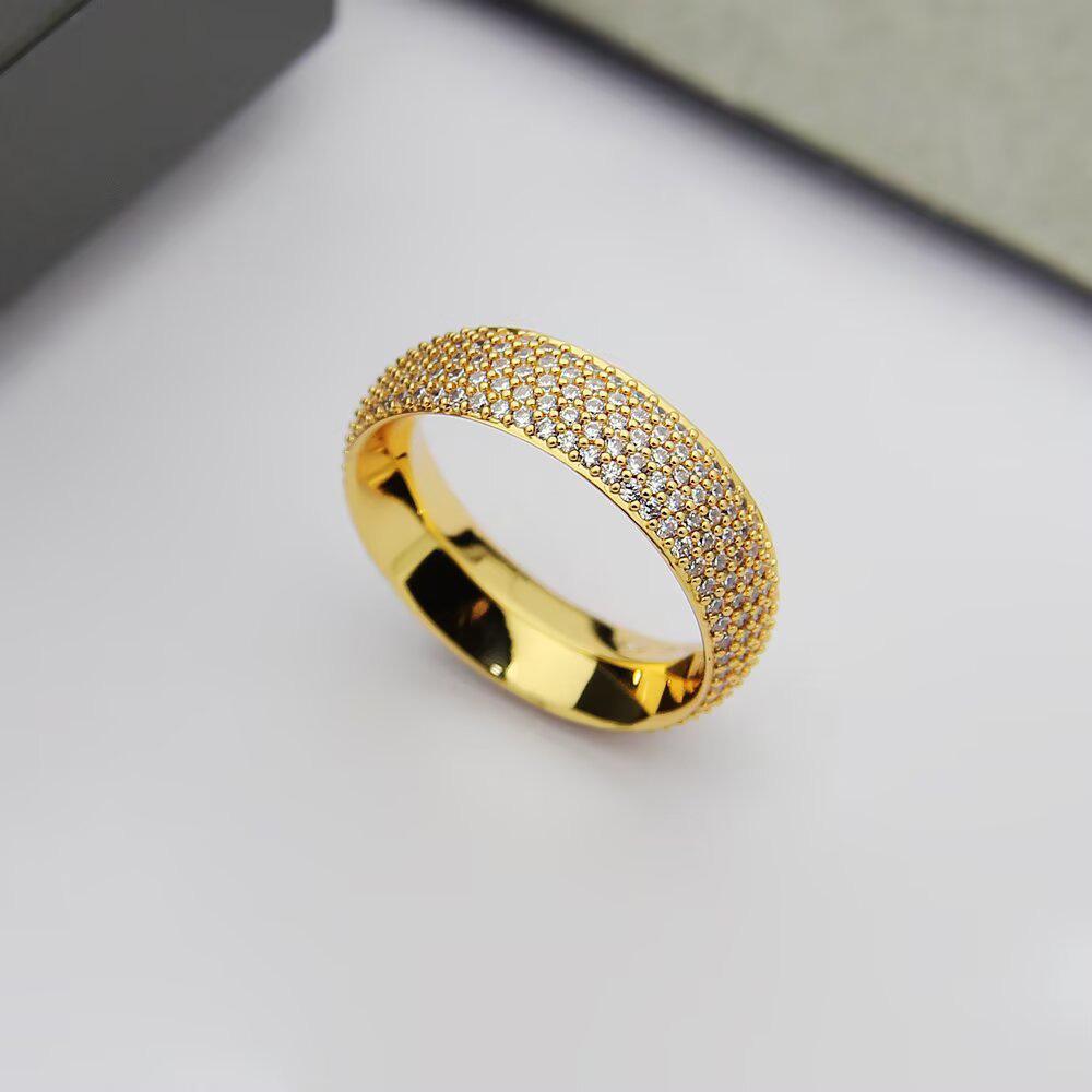Round Full-diamond Ring, Three-color Precision Craftsmanship Version, Suitable for Gift-giving and Daily Wear, Non-allergenic Material