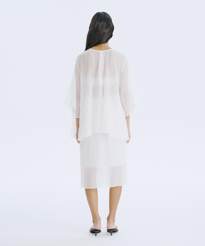 WNDERKAMMER Sheer Banding Skirt_White