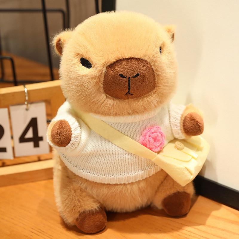 Adorable Capybara Plush Toy With Love Heart Sweater For Kids Birthday Gifts
