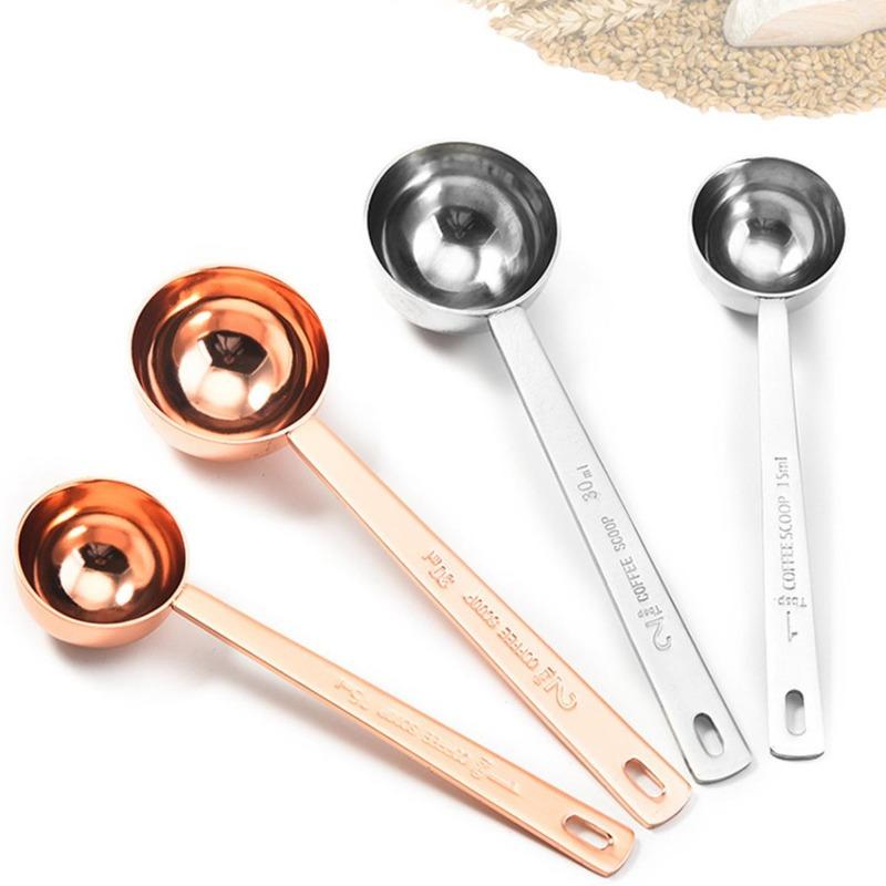 Cucchiaio dosatore da 15/30 ml Scala trasparente Manico lungo Impugnatura comoda Resistente al calore Antiscottatura Caffè ad alta precisione