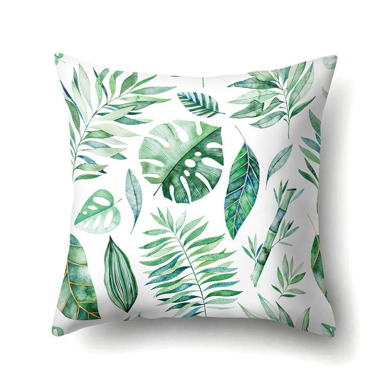 Polyester Pillowcase Plant Fresh Car Decoration Home Printed Pillowcase Sofa Cushion Cover