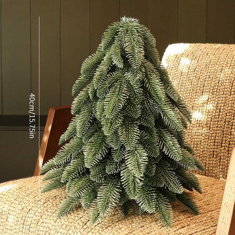 Pure PE Simulation Noble Fir Tree Desktop Ornament for High-End Restaurant and Hotel Christmas Decorations