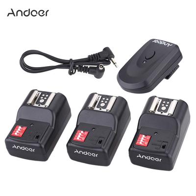 Wireless Remote Flash Trigger Set 1 Transmitter+3 Receivers + 1 Sync Cord